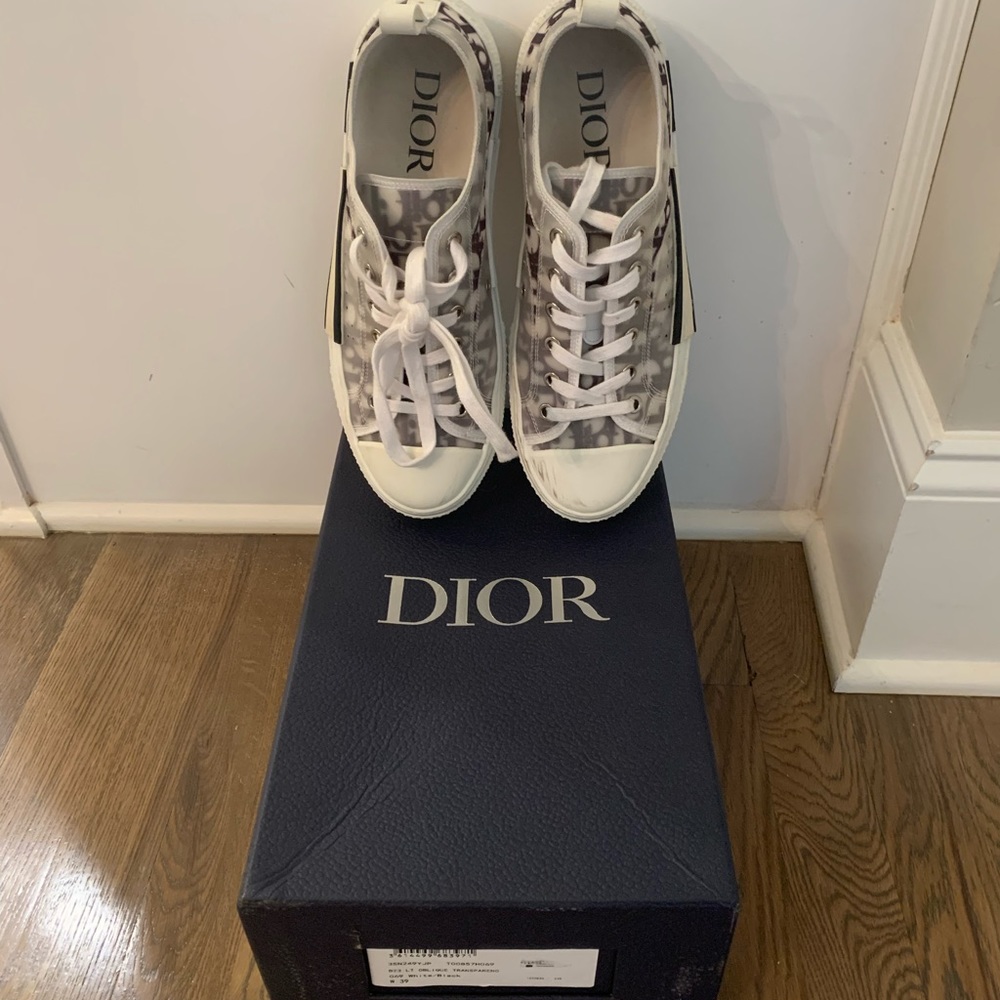 Dior white and navy sneakers